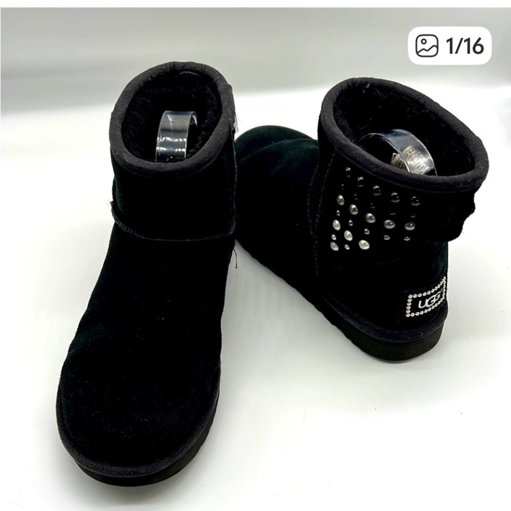 UGG Black Boots with Silver Studs